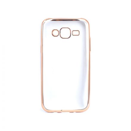 Átlátszó TPU telefontok Samsung Galaxy J5 J500F fényes krómhatású szélekkel arany