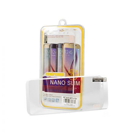 Karc és ütésálló fólia fehér szélekkel Samsung Galaxy S8 Plus G9550 Pet Nano Slim UV fényre szilárduló ragasztóval