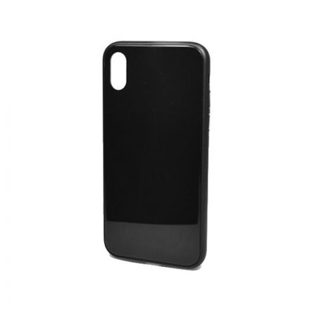 Telefontok üveg hátlappal iPhone X/XS fekete keretben