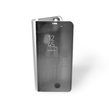Clear view iPhone X/XS oldalra nyíló tok ezüst