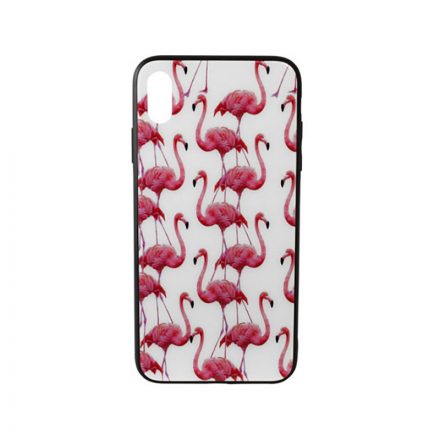 Üveges hátlappal rendelkezó telefontok flamingó mintával iPhone XS Max