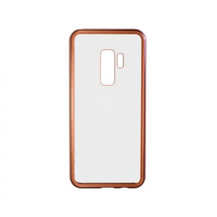 Mágneses abszorpciós átlátszó tok Samsung Galaxy S9 Plus G965  Luxury rose gold kerettel