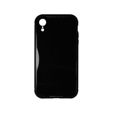 Mágneses abszorpciós átlátszó tok iPhone XR Luxury fekete kerettel