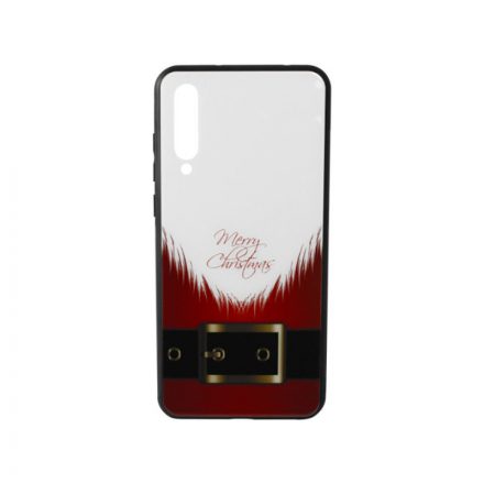 Üveges hátlappal rendelkezó telefontok mikulás szakáll mintával (Karácsonyi) Huawei P20 Plus piros