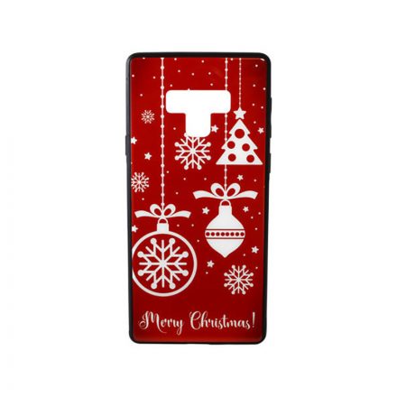 Üveges hátlappal rendelkezó telefontok karácsonyi mintával Samsung Galaxy Note 9 N960 piros