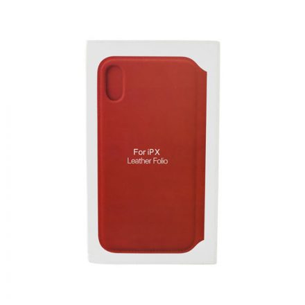 ANT iPhone X Notesz Bőrtok Piros