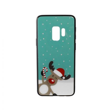 Üveges hátlappal rendelkezó telefontok karácsonyi mintával Rudolf rénszarvas Samsung S9 G960