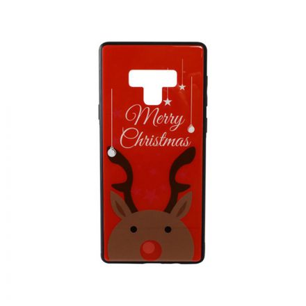 Üveges hátlappal rendelkezó telefontok karácsonyi mintával Merry Rudolf rénszarvas Samsung Note 9 N960 piros