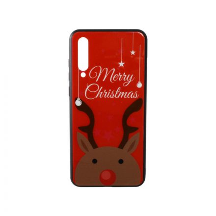 Üveges hátlappal rendelkezó telefontok karácsonyi mintával Merry Rudolf rénszarvas Huawei P20 Pro piros