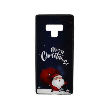 Üveges hátlappal rendelkezó telefontok karácsonyi mintával Mikulás puttonnyal Samsung Note 9 N960