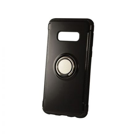 TPU telefontok karbon kerettel Samsung Galaxy S10E G970F Newer Magnetic + Ring fekete