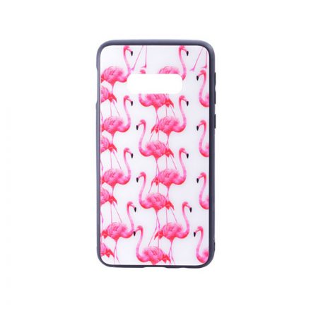 Üveges hátlappal rendelkezó telefontok flamingó mintával Samsung Galaxy S10E G970F