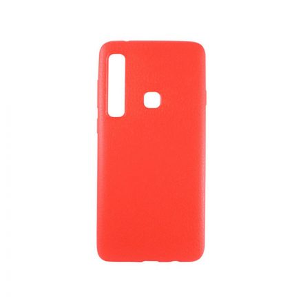 Bőrmintás TPU telefontok Samsung Galaxy A9 (2018) A920 piros