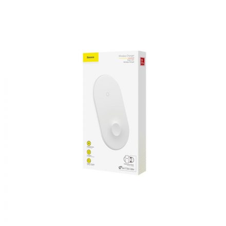 Baseus Smart 2in1 Dupla Wireless Gyorstöltő Fehér