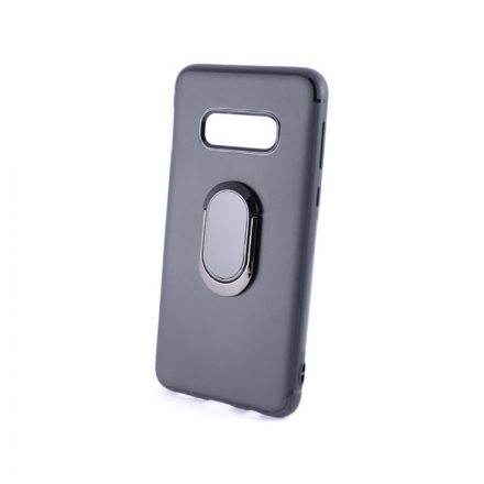 TPU telefontok tartógyűrűvel Samsung Galaxy S10E G970F Magnetic + Ovalring fekete