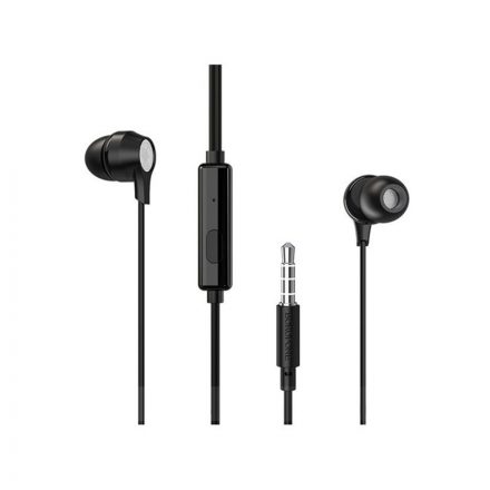 Vezetékes fülhallgató, headset 3,5 mm-es Jack csatlakozóval Borofone BM28 Tender fekete