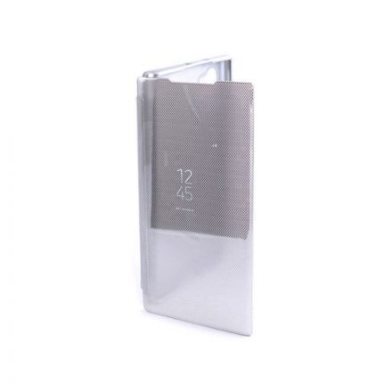 Clear view Samsung Galaxy Note 10 Plus N975 oldalra nyíló tok ezüst