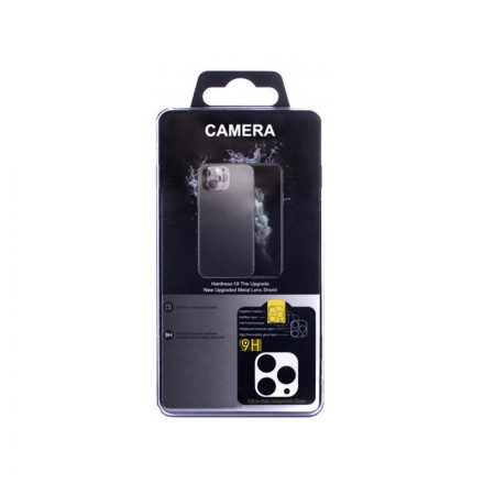Karc és ütésálló kameravédő üvegfólia átlátszó szélekkel iPhone 11 3D FS