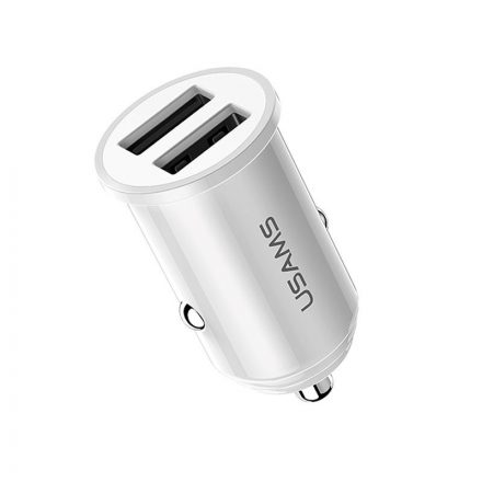 Dupla USB portos autóstöltő Usams CC055 C8 3.1A fehér