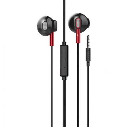 Vezetékes fülhallgató, headset 3.5 mm-es Jack csatlakozóval Hoco M57 Sky fekete