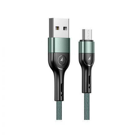 Töltő és adatkábel USB/Micro-USB csatlakozóval 2A 1 méter Usams SJ450 U55 zöld