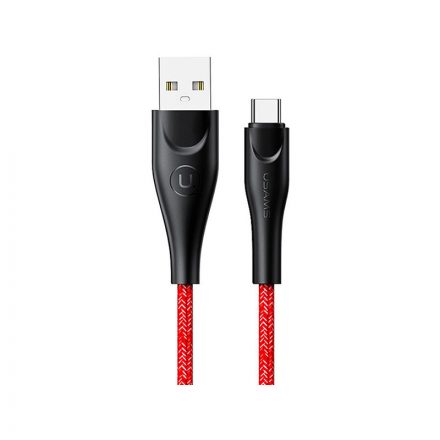 Töltő és adatkábel USB/Type-C csatlakozóval 2A 1 méter Usams U41 SJ392 piros