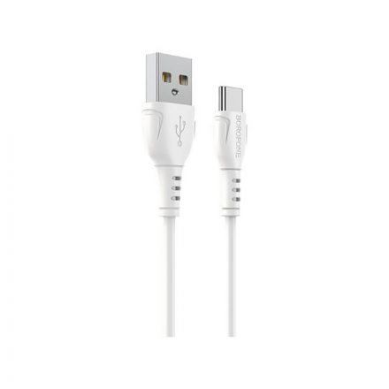 Töltő és adatkábel USB/Type-C csatlakozóval 3A 1 méter Borofone BX51 Triumph fehér