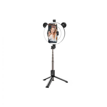 Bluetooth tripod selfie állvány LED lámpával Borofone BY6 Perfectpic fekete