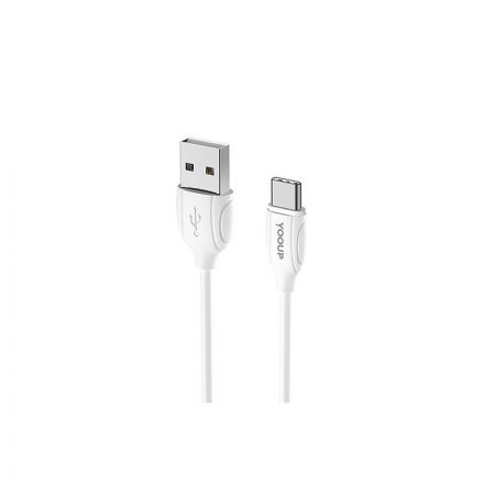 Töltő és adatkábel USB/Type-C csatlakozóval 3A 1 méter YooUp L01 Benefit fehér