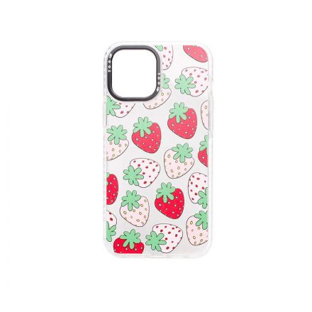 YooUp iPhone 12 Pro Max Mintás Tok Strawberry Fehér