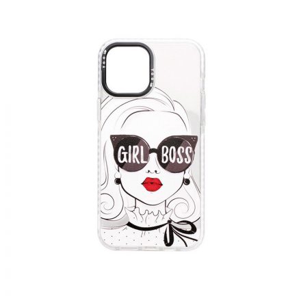 YooUp iPhone 12 / 12 Pro Mintás Tok Girl White Fehér