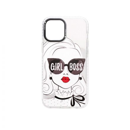 YooUp iPhone 12 Mini Mintás Tok Girl White Fehér