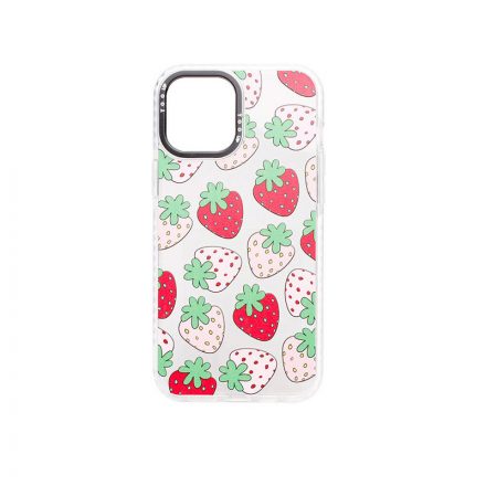 Mintás TPU telefontok Strawberry iPhone 12 Mini YooUp fehér