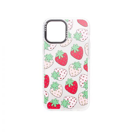 YooUp iPhone 11 Pro Max Mintás Tok Strawberry Fehér