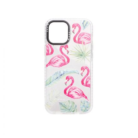 YooUp iPhone 11 Pro Max Mintás Tok Flamingo fehér