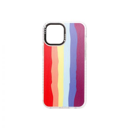 Mintás TPU telefontok Rainbow iPhone 12 Pro Max YooUp fehér