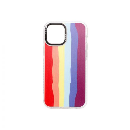 Mintás TPU telefontok Rainbow iPhone 12/12 Pro YooUp fehér