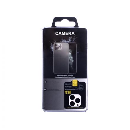 Karc és ütésálló kameravédő üvegfólia átlátszó szélekkel iPhone 13 3D Prémium FS