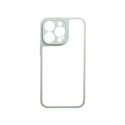 Matt 0.38 mm vastag átlátszó TPU telefontok iPhone 13 Pro zöld kerettel