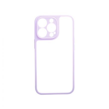 Matt 0.38 mm vastag átlátszó TPU telefontok iPhone 13 Pro lila kerettel