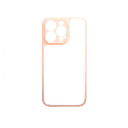 Matt 0.38 mm vastag átlátszó TPU telefontok iPhone 13 Pro rózsaszín kerettel