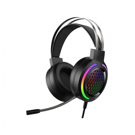 Vezetékes fejhallgató, headset 3,5 mm-es Jack csatlakozóval Glint Thunder G12 Gamer fekete