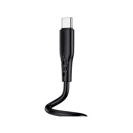 Töltő és adatkábel USB/Type-C csatlakozóval 3A 1 méter Borofone BX48 fekete