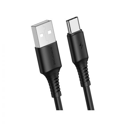 Töltő és adatkábel USB/Type-C csatlakozóval 2.4A 1 méter Borofone BX47 Coolway fekete