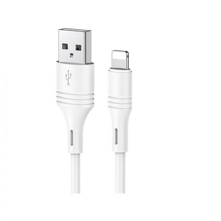 Töltő és adatkábel Lightning csatlakozóval 2.4A 1 méter Borofone BX43 Cooljoy fehér