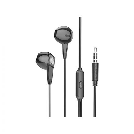 Vezetékes fülhallgató, headset 3,5 mm-es Jack csatlakozóval Borofone BM68 Kelly fekete