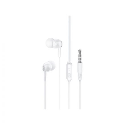 Vezetékes fülhallgató, headset 3,5 mm-es Jack csatlakozóval Borofone BM51 Hoari fehér