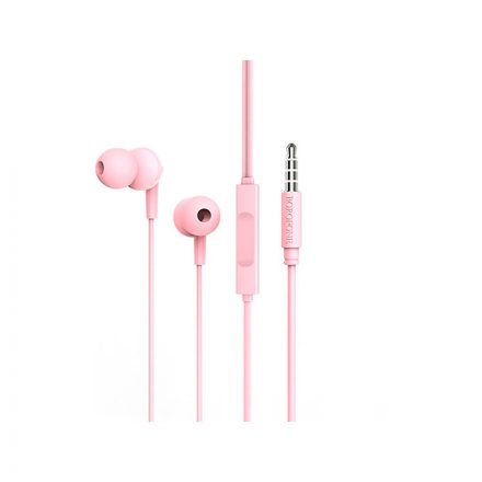 Vezetékes fülhallgató, headset 3,5 mm-es Jack csatlakozóval Borofone BM49 Player pink