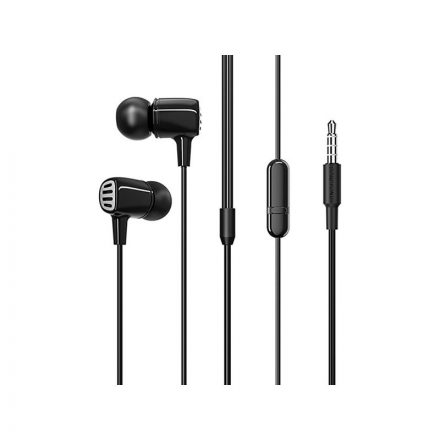 Vezetékes fülhallgató, headset 3,5 mm-es Jack csatlakozóval Borofone BM43 Remy fekete