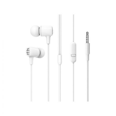 Vezetékes fülhallgató, headset 3,5 mm-es Jack csatlakozóval Borofone BM43 Remy fehér